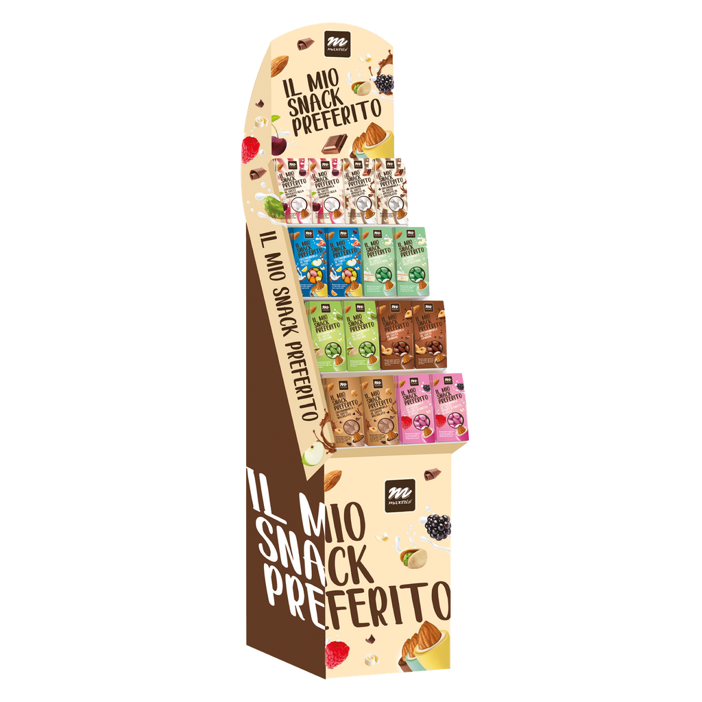 ESPMSP96 - Espositore da Terra Il Mio Snack Preferito in Sacchetti Assortiti 150g x 96pz